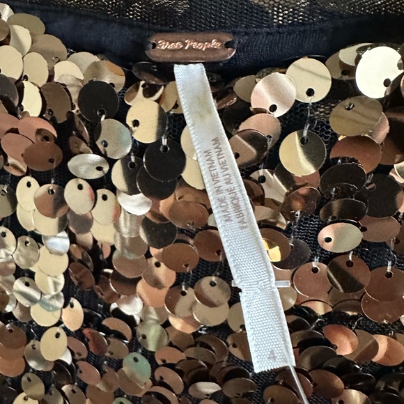 FREE PEOPLE GOLD SEQUIN SKIRT - Picture 7 of 13